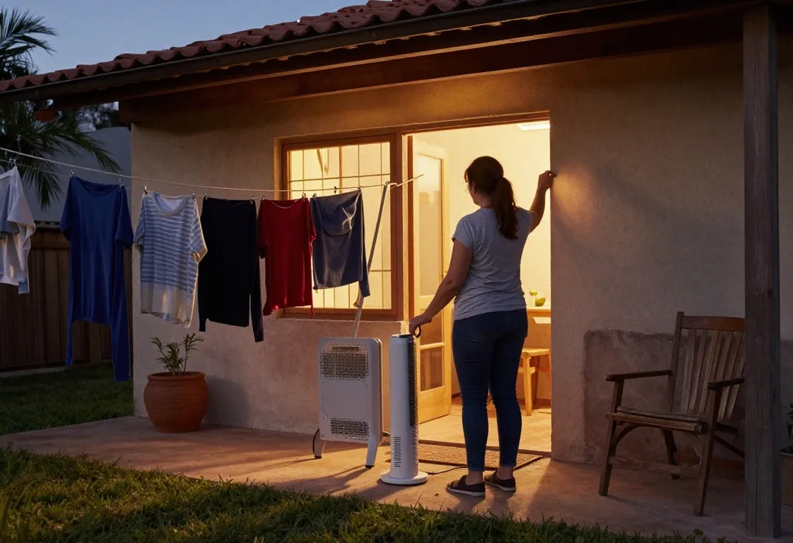 Manos junto a un medidor de luz en una casa argentina